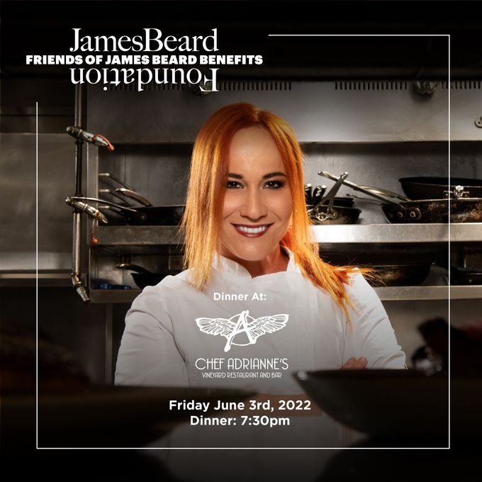 Chef Adrianne to Host Friends of James Beard Benefit Dinner